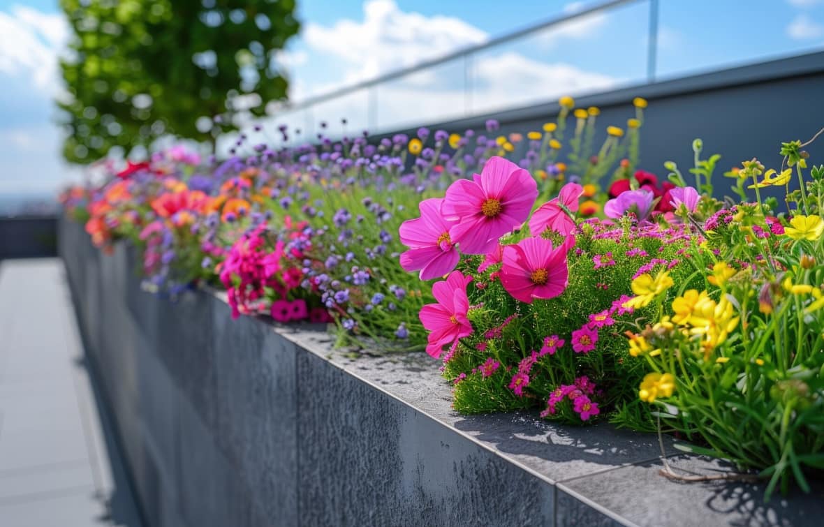 Flowerbeds in Garden